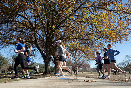 Team Army runners practice for the 2025 Armed Forces Men’s and Women’s Cross Country Championship at Windcrest Golf Club in Windcrest, Texas, on Jan. 24, 2025. The championship is scheduled for Jan. 25. (DoD photo by EJ Hersom)